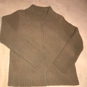 Camel colored cable knit pullover
